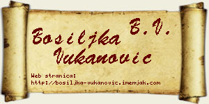 Bosiljka Vukanović vizit kartica